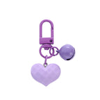 Acrylic Resin Heart Keychain Creative Faceted Surface with Bell Charm 5