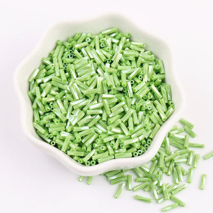 Plating Metallic Color Twisted Bugle Glass Beads 6mm 2500pcs 33