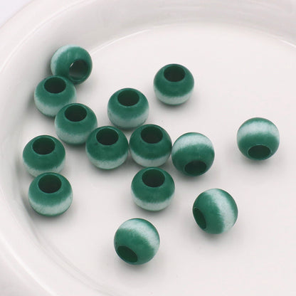 Large Hole Gradient Striped Round Acrylic Beads 10mm 20pcs 9