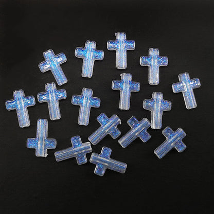 Transparent Aurora Laser Acrylic Beads Iridescent Mixed Shapes 2pcs 31
