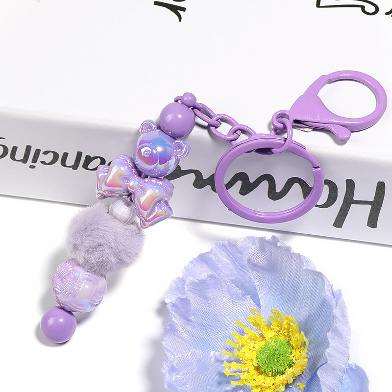 UV Plating Teddy Bear Head Acrylic Beads 16mm Iridescent Pastel 50pcs 2