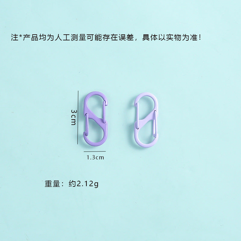 Alloy Double Headed Painted Clasps 3cm Metal Keychain Hardware 20pcs 3