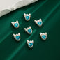 Heart Bow Metal Beads 13mm Rhinestone Accent 10pcs 14
