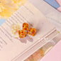 Lampwork Glass Beads Cube 10mm Blooming Colors Glossy 10pcs 9