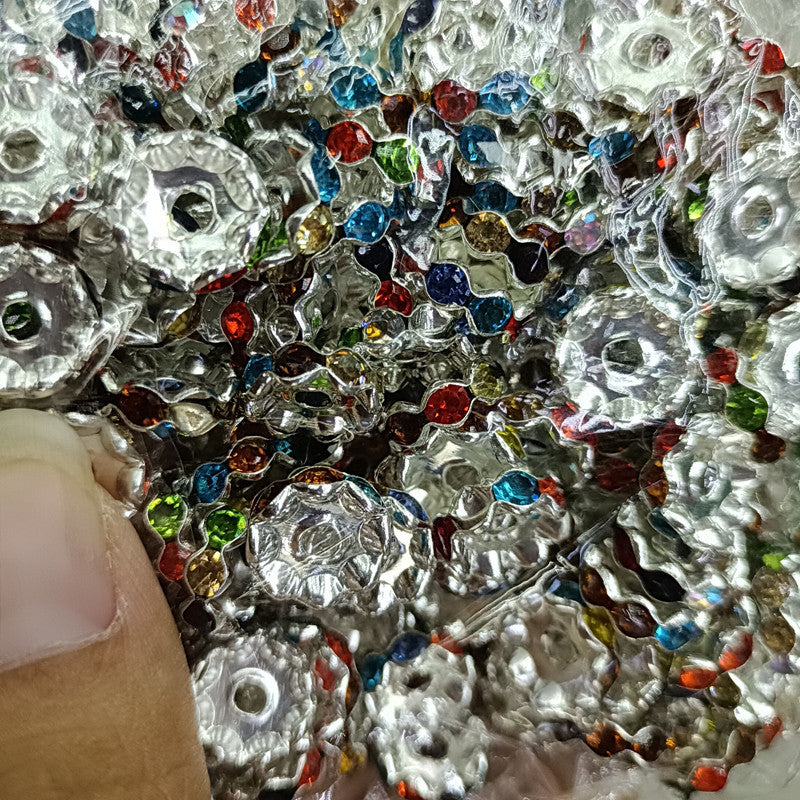 Rhinestone Wavy Spacer Beads 12mm Red Crystal 50pcs 15