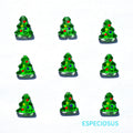 Transparent Green Christmas Tree Glass Beads 10mm 10pcs 5
