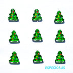 Transparent Green Christmas Tree Glass Beads 10mm 10pcs 5