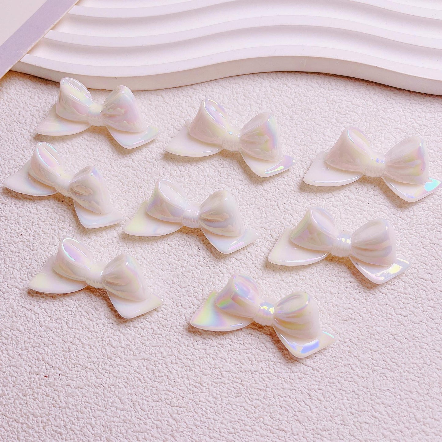 Glow In The Dark Bow Acrylic Beads 20x46mm Double Color Plating 5pcs 8