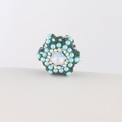 Polymer Clay Hexagonal Star Rhinestone Beads 23mm Full Rhinestone 6pcs 11