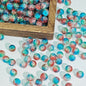 Crackle Round Glass Beads 10mm Bright Multicolor 50pcs 6