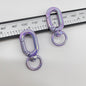 Colorful Zinc Alloy O Shaped Swivel Buckle Keychain Clasps 38mm 5pcs 14
