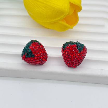 Strawberry Polymer Rhinestone Beads 17mm Colorful Mixed 10pcs 10