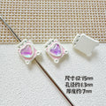 Square Teddy Bear and Luggage Metal Beads 12mm Colorful Painted 10pcs 6