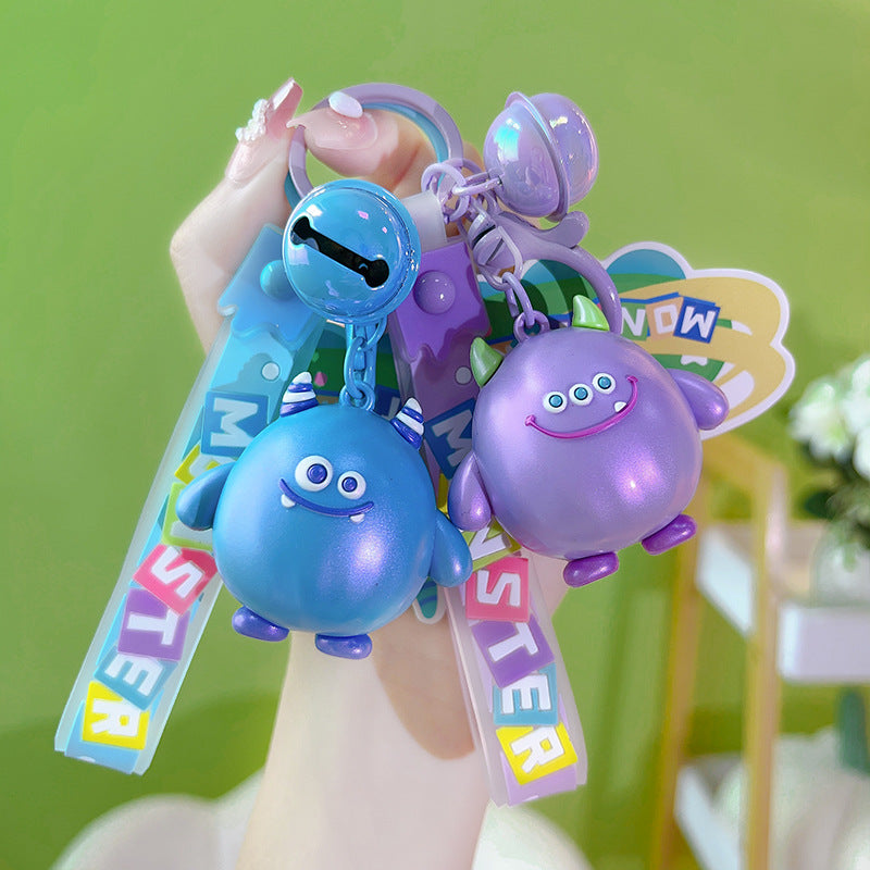 Cute PVC Monster Keychain Colorful Glossy Finish Fun Design 2