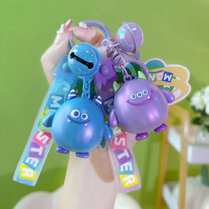 Cute PVC Monster Keychain Colorful Glossy Finish Fun Design 2