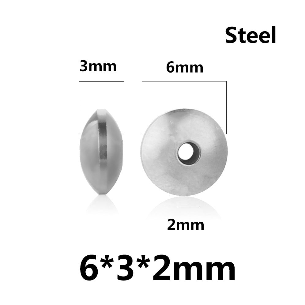 Stainless Steel UFO Spacer Beads 4-8mm Polished 100pcs 8