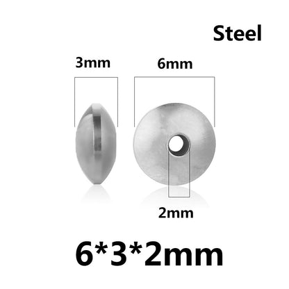 Stainless Steel UFO Spacer Beads 4-8mm Polished 100pcs 8