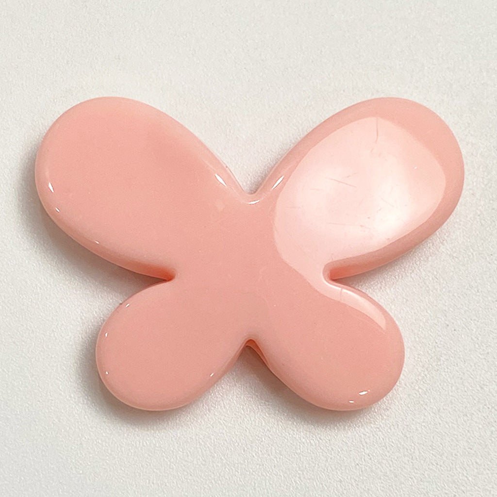 Creamy Color Butterfly Acrylic Flat Beads 29mm 1pc 8