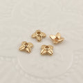 Brass Four-Leaf Flower Bead Caps 5.5mm 1pc