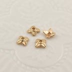 Brass Four-Leaf Flower Bead Caps 5.5mm 1pc