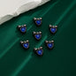 Heart Bow Metal Beads 13mm Rhinestone Accent 10pcs 16