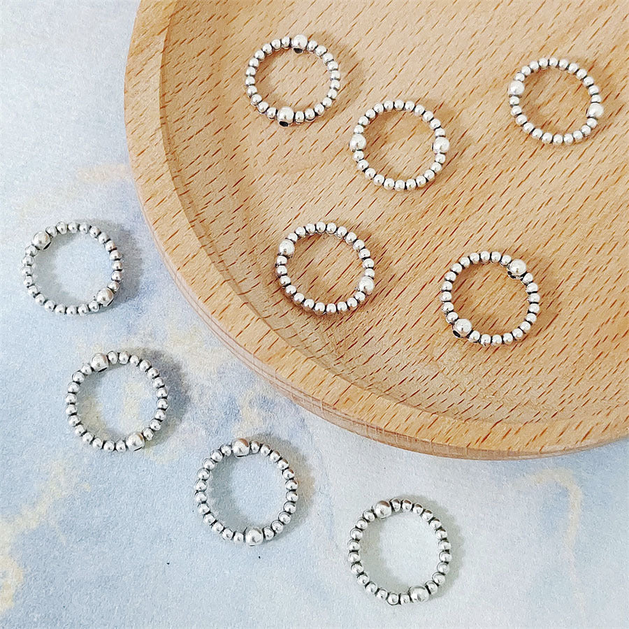 Ring Metal Beads Frame 14mm Beaded Texture Alloy 100pcs 3