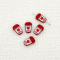 Baking Painted Metal Beads 14mm Milk Tea Mini Cup Design 10pcs 14