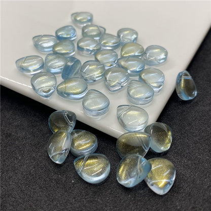 Czech Glass Beads Teardrop 12mm Transparent Iridescent 100pcs 21