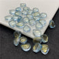 Czech Glass Beads Teardrop 12mm Transparent Iridescent 100pcs 21