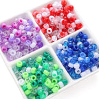 Mixed Style Pony Beads Acrylic 9mm Colorful Assorted 200pcs
