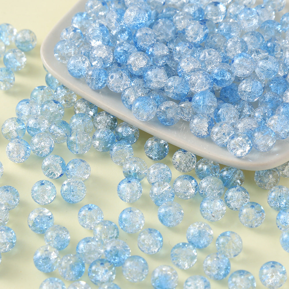 Crackle Round Glass Beads 10mm Vibrant Colors Sparkling Texture 100pcs 3