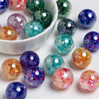 Radiant Glitter Filled Resin Beads 16mm Round Multicolor 10pcs 3