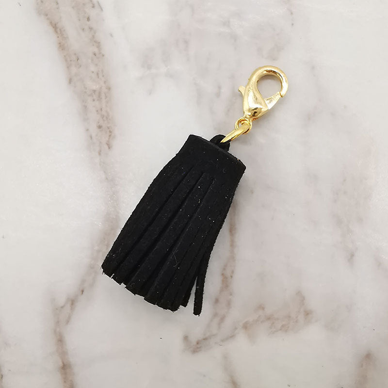 Mini Chunky Tassel Keychain PU Leather with Metal Clasp 8pcs 11
