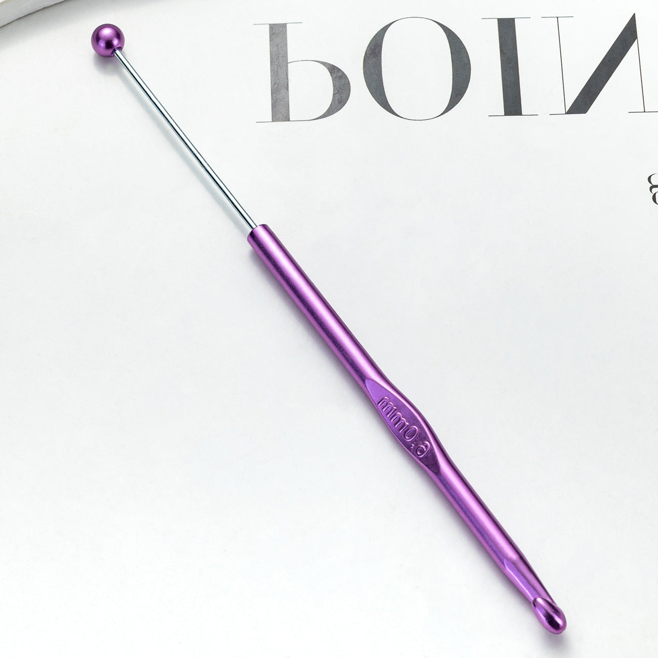 Beadable Crochet Hooks Metallic Slim Polished 3.0mm to 6.0mm 28