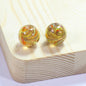 Lampwork Glass Beads Round 12/14mm Transparent Phoenix Tail Gold Foil 5pcs 18