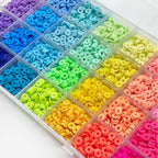 Heishi Clay Beads 6mm Rainbow Colors Polymer 1box 4200pcs 4