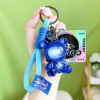 Resin Bear Wristlet Keychain Cosmic Galaxy Design Cool Colors 7