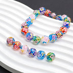 Flower Glass Beads 11mm Multi-Colored Antique Style 2
