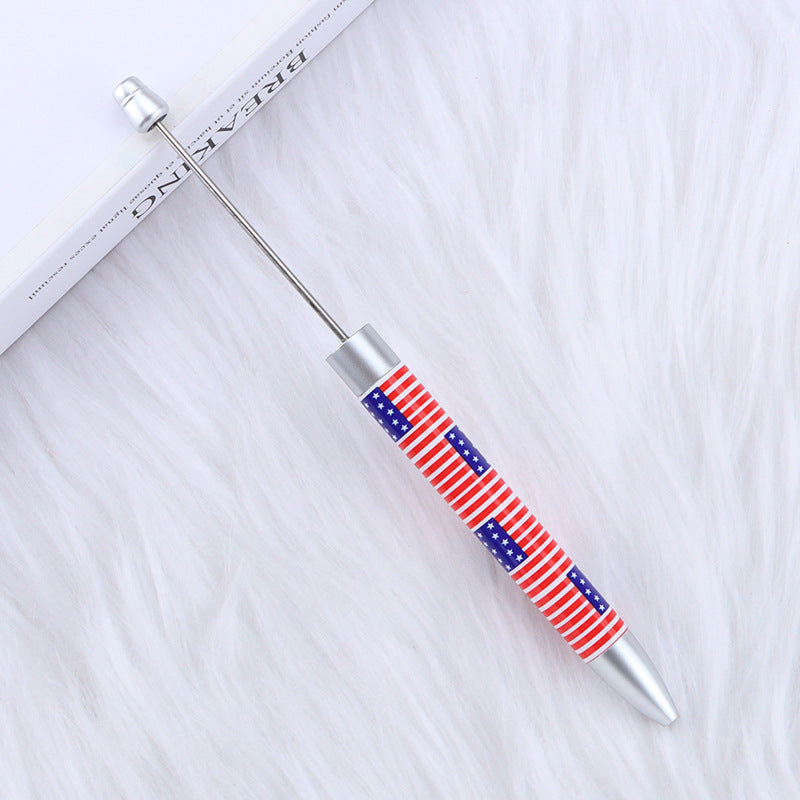 Beadable Ballpoint Pen Printed Flag Sunflower Pattern Long 167mm 10