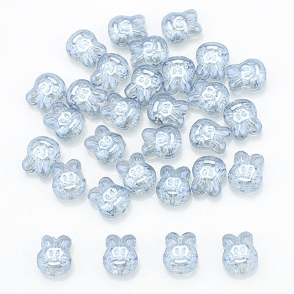Plating Bunny Head Glass Beads 12mm Iridescent 30pcs 11