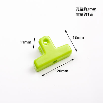 Painted Clip Acrylic Beads 20mm Baking Theme Colorful Glossy 100pcs 3