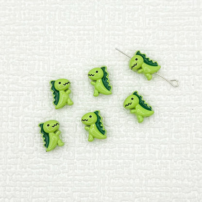 Dinosaur Metal Beads 12mm Baking Painted Enamel Alloy 10pcs 10