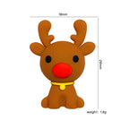 Silicone 3D Focal Beads Christmas Mini Elk Bright Red Nose 20pcs 3