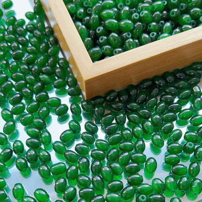 Pure Oval Glass Beads 6mm 8mm Transparent Colorful Mixed 50pcs 7