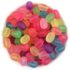 Frosted Oval Acrylic Beads 10mm Vibrant Rainbow Colors 200pcs 6