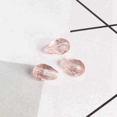 Faceted Teardrop Glass Beads 8x11mm Transparent Mixed Colors 10pcs 6