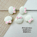 Shell and Mermaid Tail Metal Beads 14mm Glossy Pastel Painted Alloy 10pcs 6