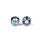 Electroplated Round Glass Beads 10mm Twelve Constellation Blue Silver 5pcs 9