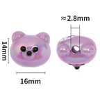 UV Plating Raccoon Acrylic Beads 14mm Solid Color Glossy 50pcs 3