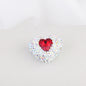 Rhinestone Heart Clay Beads 24mm White Sparkling Center 6pcs 13